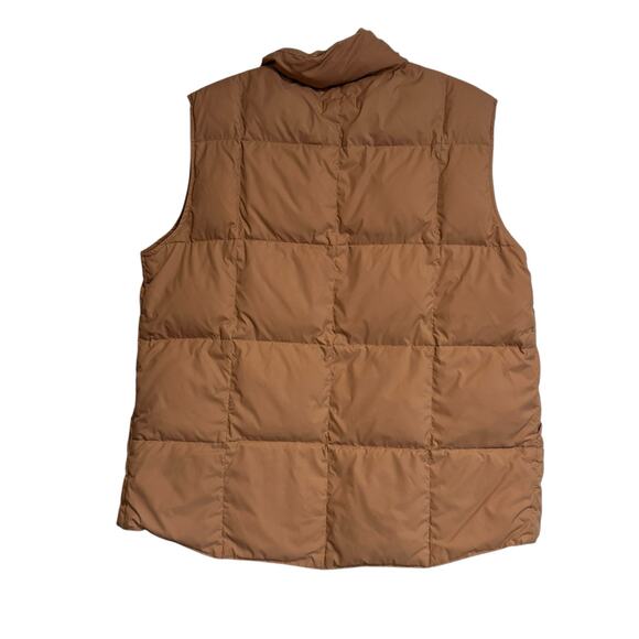 Lands’ End Down Puffer Vest Men’s Large – Tan Snap Button Lightweight - Picture 2 of 16